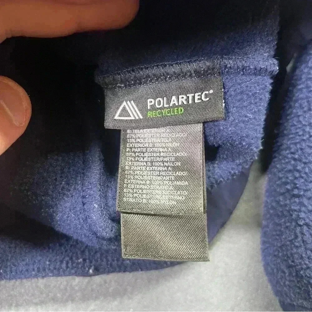 The North Face Polartec Recycled Jacket Coat Womens M Navy Heavy Warm Winter - Picture 4 of 9